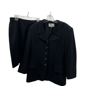 Vintage Albert Nipon Black Skirt Suit